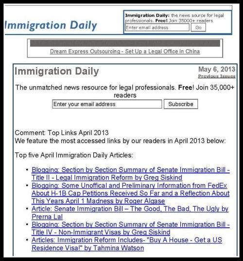 Snapshot of ILW web page from May 6, 2013. 